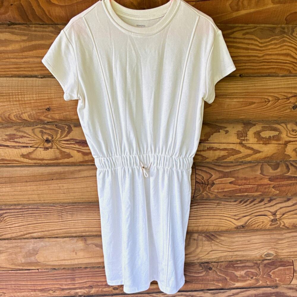 Sonoma Dress Womens S White T-Shirt Crew Neck Short Sleeve Drawstring Waist
